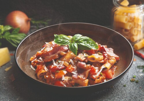 Rigation with Beef Sliced Arrabbiata